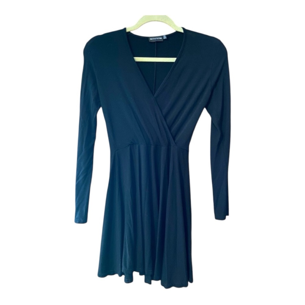 PrettyLittleThing Women’s Long Sleeve Little Black Mini Dress - Size 4